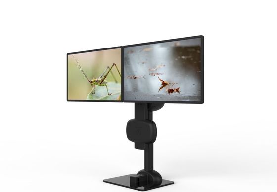 Automatisch tillen Roterende Dual Monitor Arm Stand Voor verlichting nek en lumbale pijn